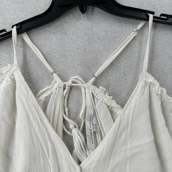 Lovers +‎ Friends Womens SMALL Romper Ruffle Open Back Slouchy Gauze Ruffle Boho - Picture 5 of 15